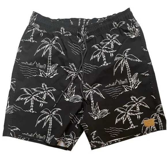 Brixton Swim Brixton Mens Board Shorts Medium Blackpalm Tree